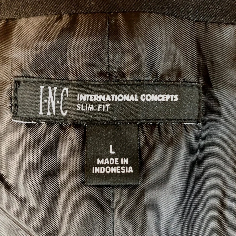 INC International Concepts Slim Fit Mens Vest Black Size L Suit Waistcoat Formal